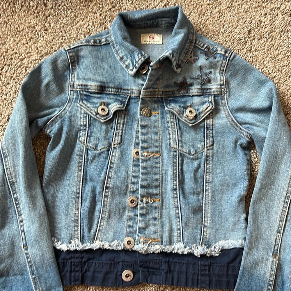Kids AG Adriano Goldshmied Juno Embroidered‎ Denim Jacket size small